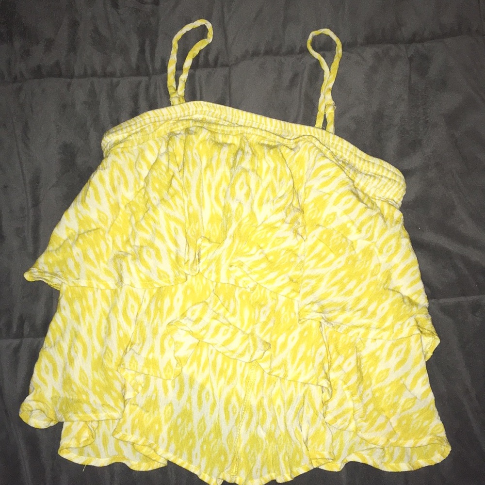 Yellow ruffled top
